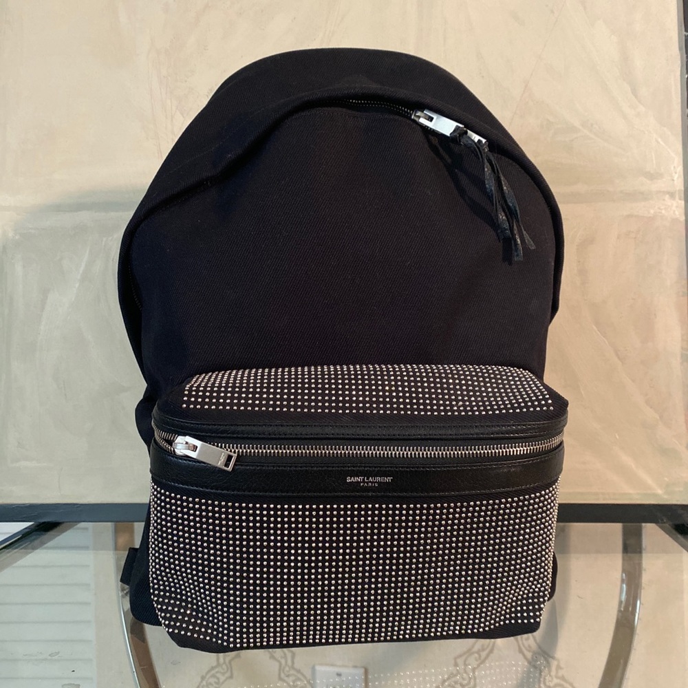 Yves Saint Laurent studded canvas backpack